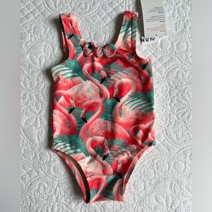 Flamingo one piece bathing suit
